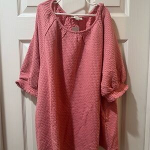 LOFT Pink Relaxed Ribbed Tunic